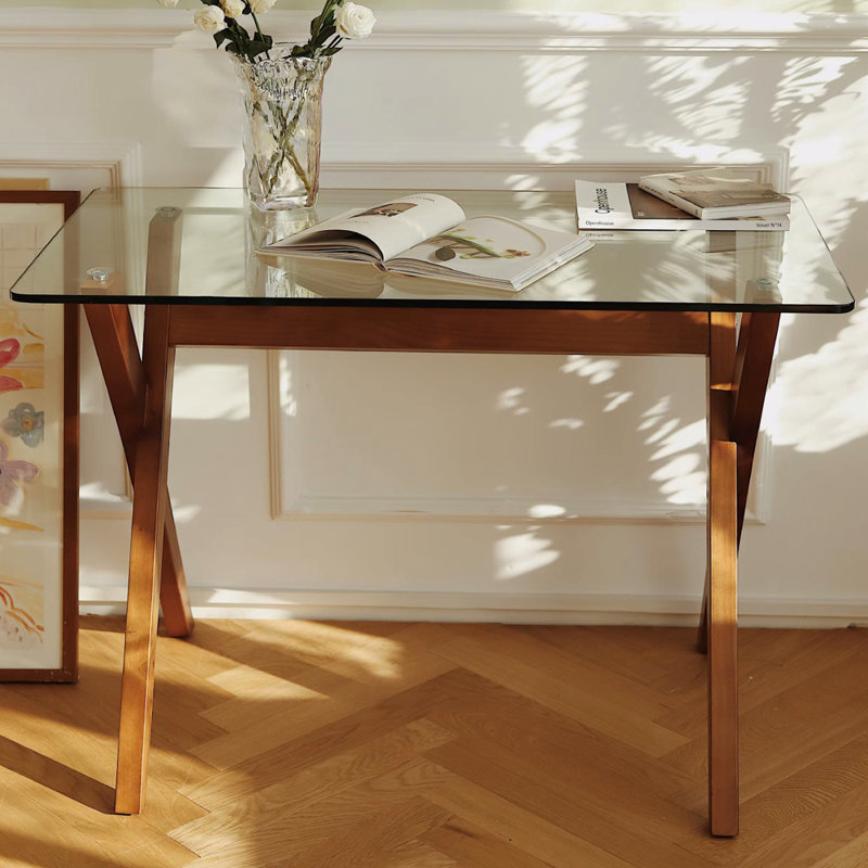 Bureau simple et durable en verre trempé stable, H 29,52 po x l 39,37 po x P 21,65 po