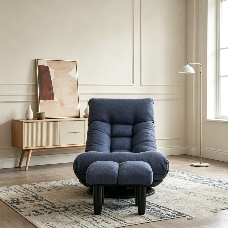Fauteuil inclinable simple, Marine, Noir