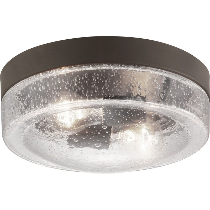 Glass Flush Mount, Architectural Bronze