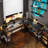 L-Shaped Gaming Table, Reversible Computer Table With 2 Outlets And 2 USB Charging Ports, Corner Table With Storage-1146708506
