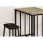 Ensemble de salle à manger contemporain 3 pièces - Table rectangulaire de 91 cm (36 po) de hauteur comptoir, stratifié brun, métal noir, plateau en stratifié compact, facile à utiliser