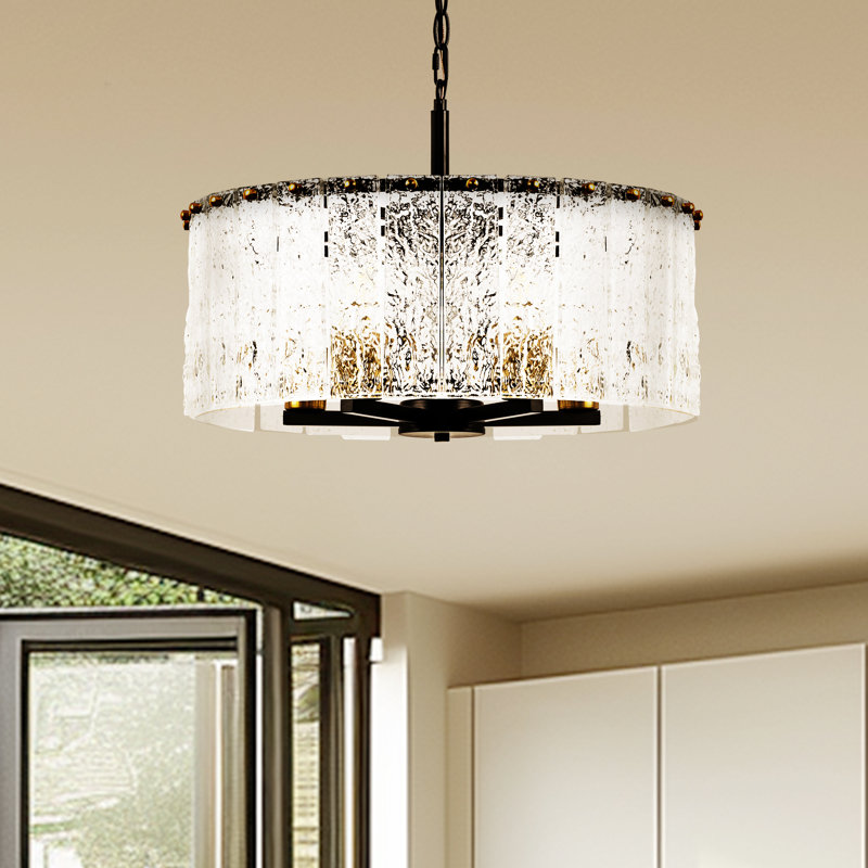 Hajarah 5 - Light Dimmable Empire Chandelier, Black/Gold, 16.93" H x 13.39" W x 7.48" D