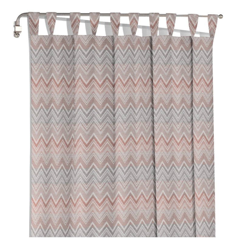 Kurtus Room Darkening Curtain Single Panel, Pink/Light blue/Light grey, 132cm Width x 245cm Drop