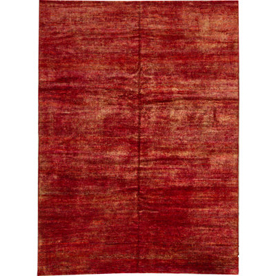 Silk Area Rug in Red