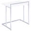 Table à collation rectangulaire blanche brillante avec pieds en métal pour un intérieur moderne magnifique