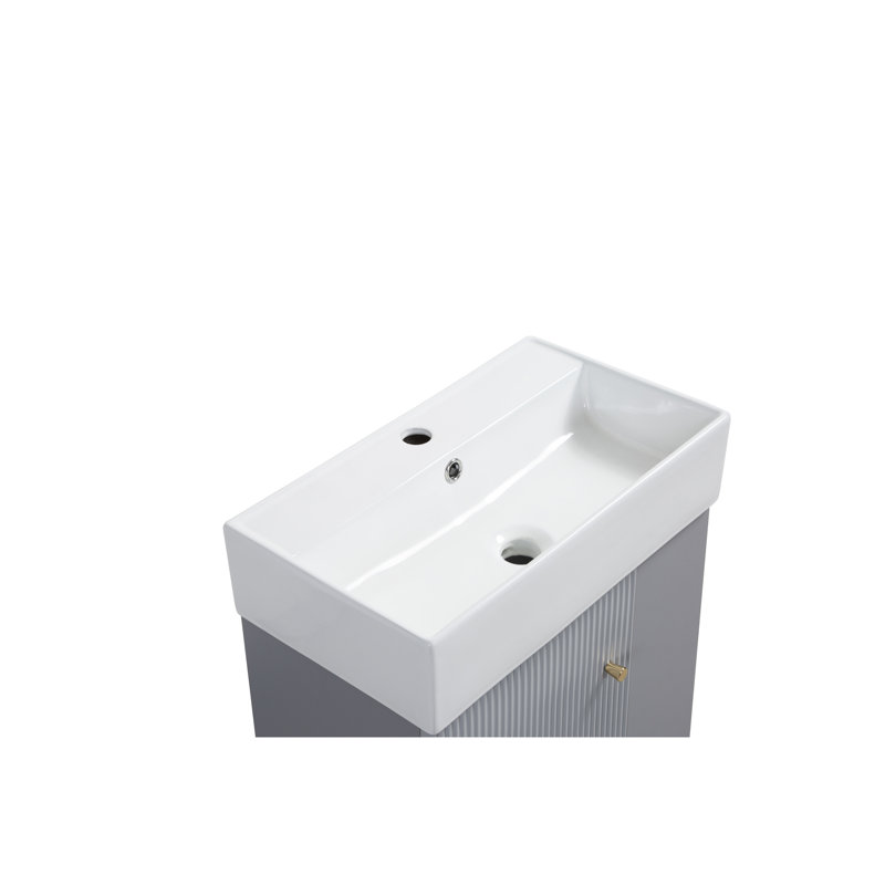 Lavabo vasque en céramique blanc brillant 21,6 po, lavabo 24V06 - 21 pour salle de bain, vernis lisse, construction, lavabo durable et facile à entretenir, matériau, lignes, installation