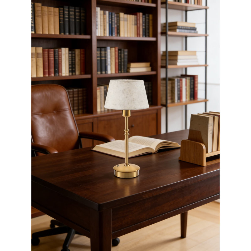 Lampe de table rechargeable sans fil avec abat-jour en tissu - pile 5200Mah, commande tactile à intensité variable, lumière sans fil portable pour la chambre à coucher, le salon, le bureau, le patio et l'extérieur