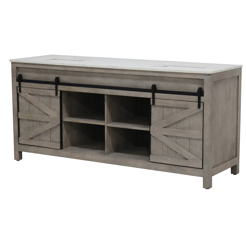 Dewayne 72'' Double Bathroom Vanity with Ceramic Top
