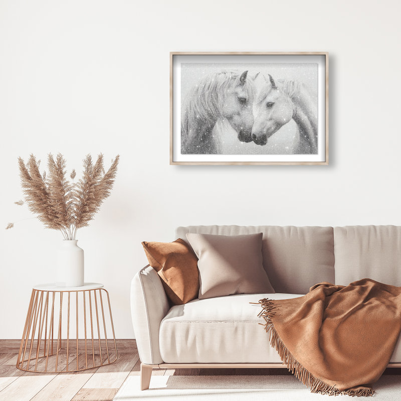 Twin Souls I Print by Oliver Gal, 31.5"H x 46.5"W, Natural Oak Shadowbox