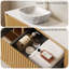 Meuble-lavabo flottant 48 po avec lavabo vasque, armoire de salle de bain cannelée avec tiroirs et tablette ouverte Hizon-736165193