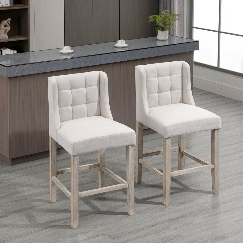 Tabouret Emsworth, Beige, Tabouret de comptoir (siège d'une hauteur de 26 p
