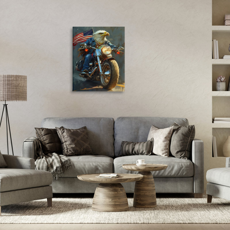 Art mural sur toile Patriotic Eagle par Ray Heere, H 30 po x l 24 po