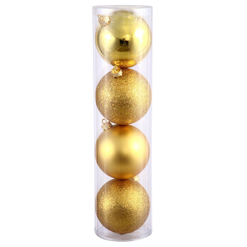 Vickerman Ball Ornament, Gold, 8" H x 8" W x 8" D, 4