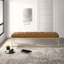 Banc en cuir véritable brun clair touffeté à la main de style Mid-Century de 60 po avec structure en métal Sitori