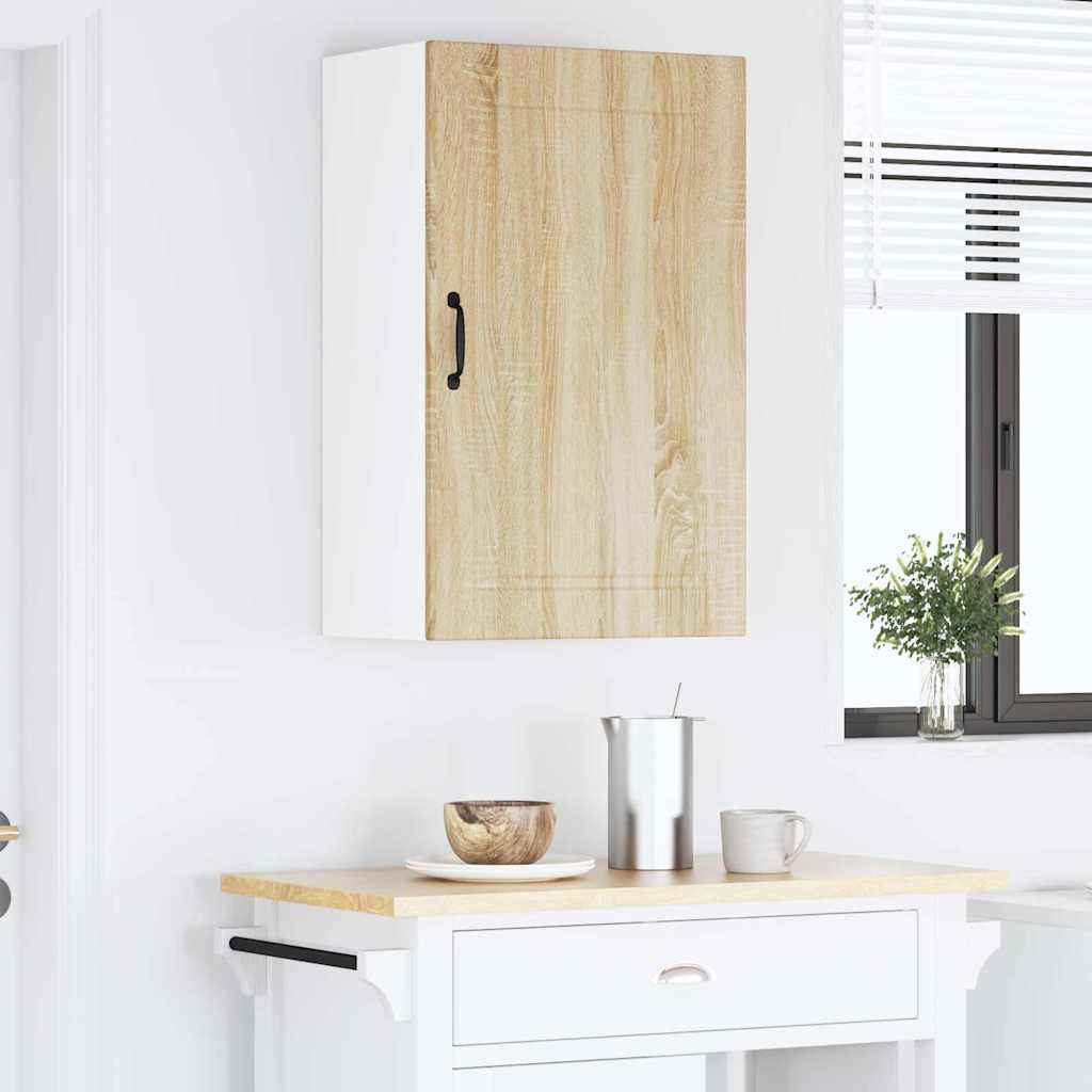 Vidaxl Kitchen Wall Cabinet Smoked Oak 50 X 31 X 80 Cm Engineered Wood