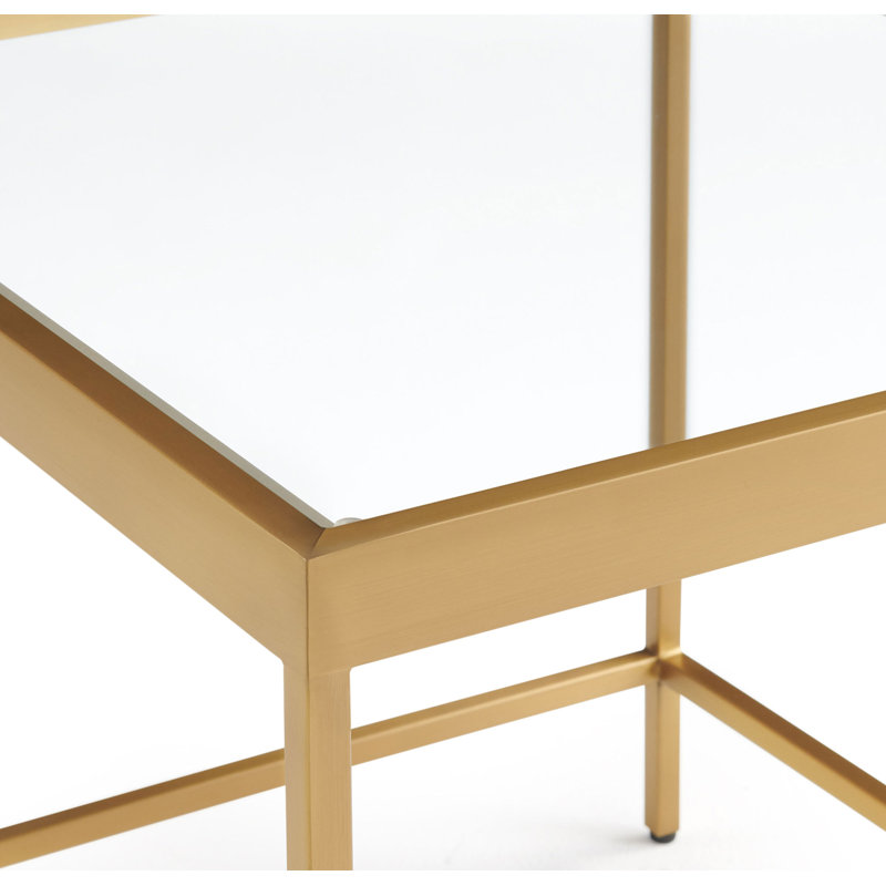 Vienna Side Table - Glass  Top, Brushed Brass