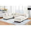 Canapé modulaire en chenille blanc en U de 111,8 po avec rangement mobile pour le salon, 6 sièges, accoudoirs roulés et siège rembourré de mousse