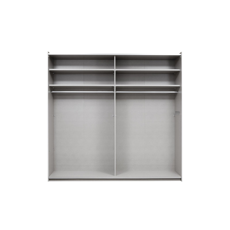 Front stone grey/Carcase Metallic grey Korbach 2 Door Sliding Wardrobe, 210cm H x 218cm W x 59cm D, Basic