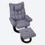 Fauteuil inclinable et repose-pieds 33 po contemporain en chenille avec base pivotante en métal