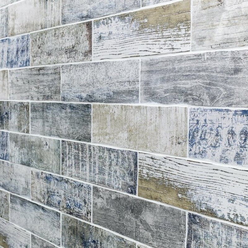 Bayou 3x12 Matte Ceramic Subway Tile, Blue/White