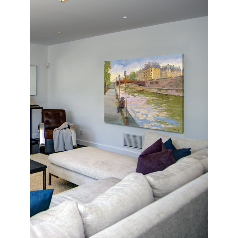 « soirée on the canal » par julie joy, reproduction d’art sur toile tendue, 40 po x 60 po