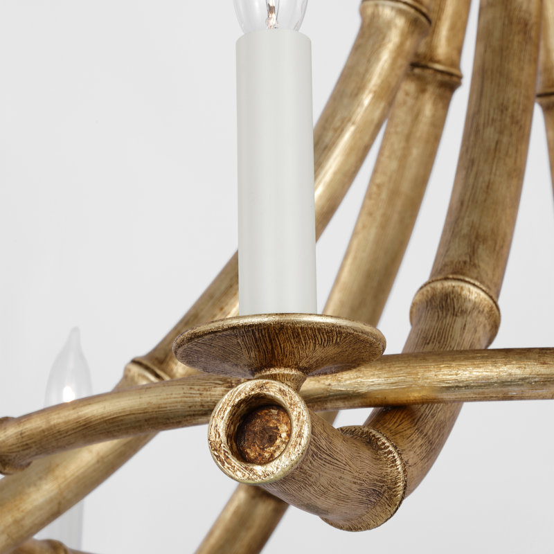 Alana 39" Chandelier, Gilded Plaster