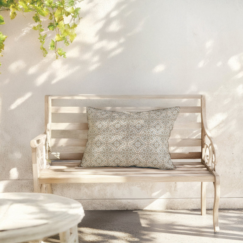 Coussin extérieur Aleah, Taupe / géométrique