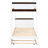 Twintwin Bunk Bed With Desk, Twin Trundle In White + Walnut Look White+Walnut Storage Drawers And Desk. Bedroom Setup. Ideal For Small Homes
