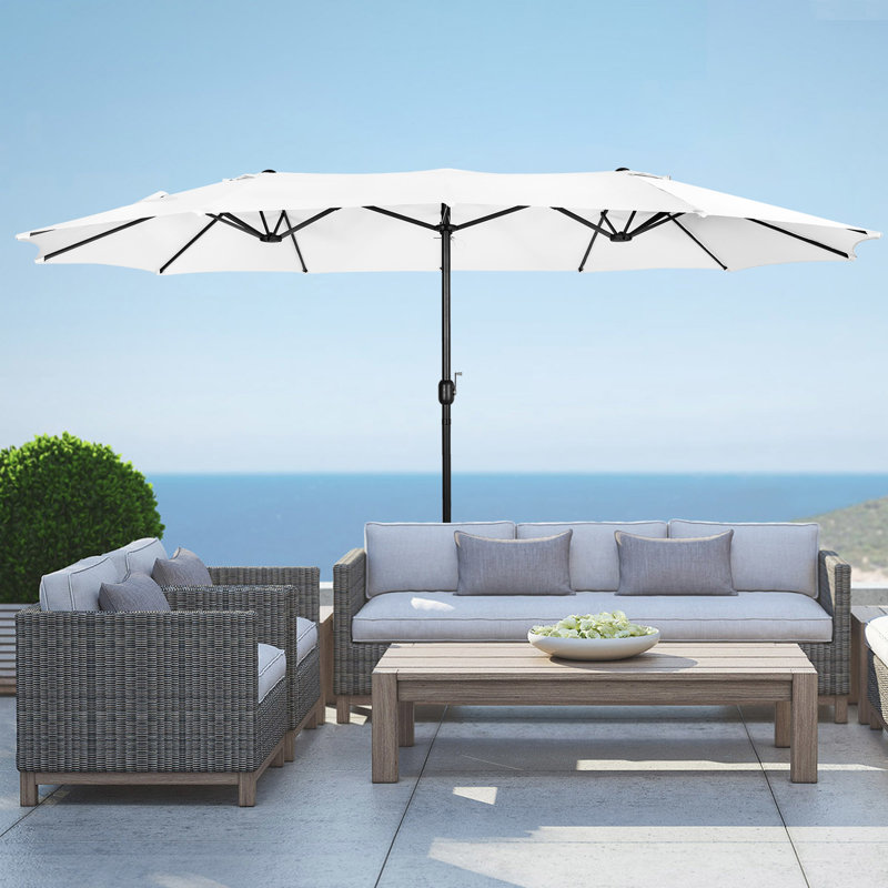 Parasol Pérou avec auvent ventilé 108 po, Blanc