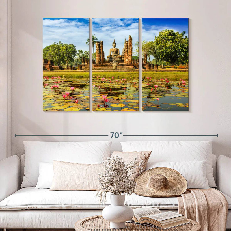 Adella Wat Mahathat Buddha Statue, 32" H x 50" W