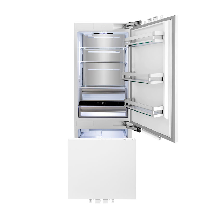 ZLINE 30" 16.1 cu. ft. Panel Ready Built-In 2-Door Bottom Freezer Refrigerator with Internal Water and Ice Dispenser