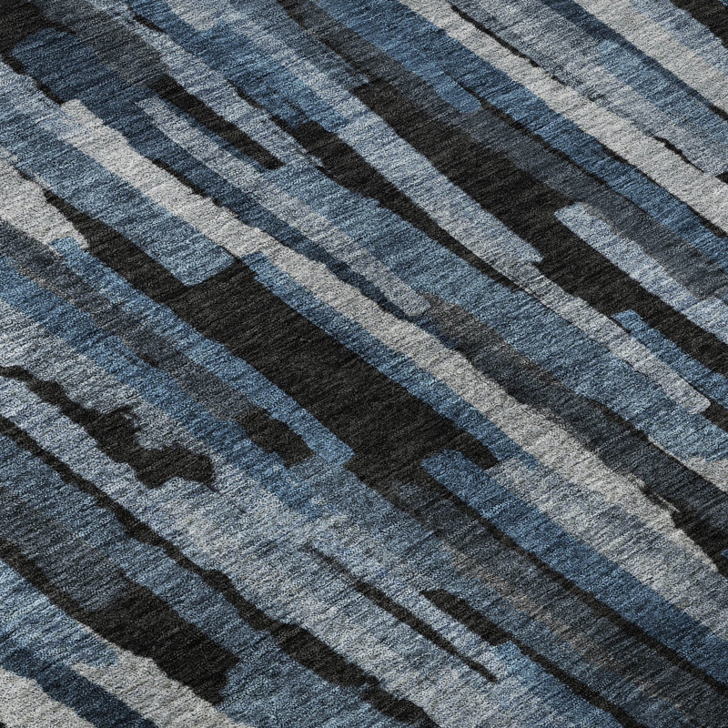 Premium Machine Washable Dahl AMF1079 Stripes Rug, Rectangle 5' x 7'6"
