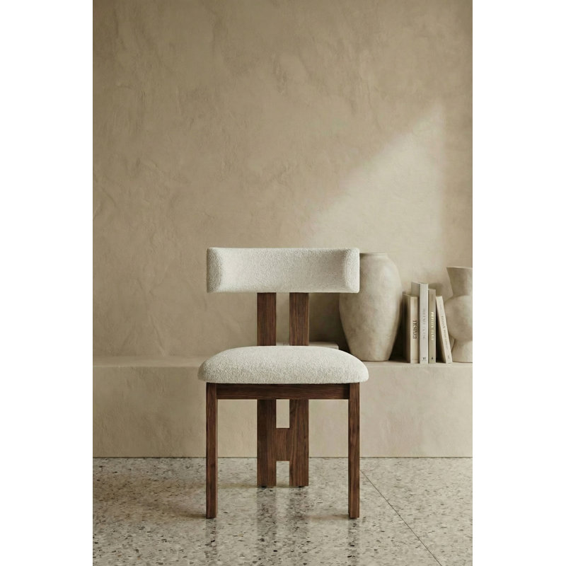 Ceremonie Curve Back Dining Chair 2pc Set, Teddy White, 2