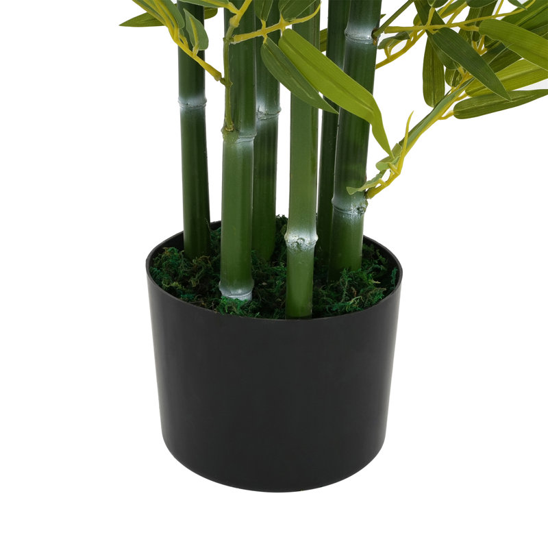Bambou artificiel 5 'avec pot, ensemble de 2