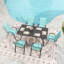 Ensemble de 6 chaises de salle à manger d'extérieur, siège large et ergonomique, capacité de 350 lb par chaise, structure en métal Teslin imperméable et résistante à la rouille, idéale pour la terrasse, le jardin, la salle de banquet et l'utilisation commerciale-1401541976-1401542052