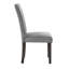 De 2 chaises d'appoint de salle à manger modernes en bois d'hévéa gris avec sièges rembourrés en mousse et forme rectangulaire, fabrication à l'arrière de 22,5 pouces de largeur