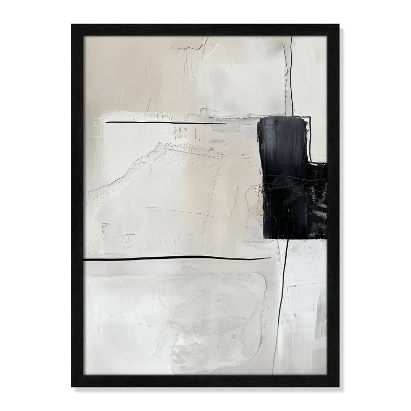«Neutral Balance I Print» par Lazar Studio, 17'' W x 23'' H, Grain de bois noir, Impression encadrée
