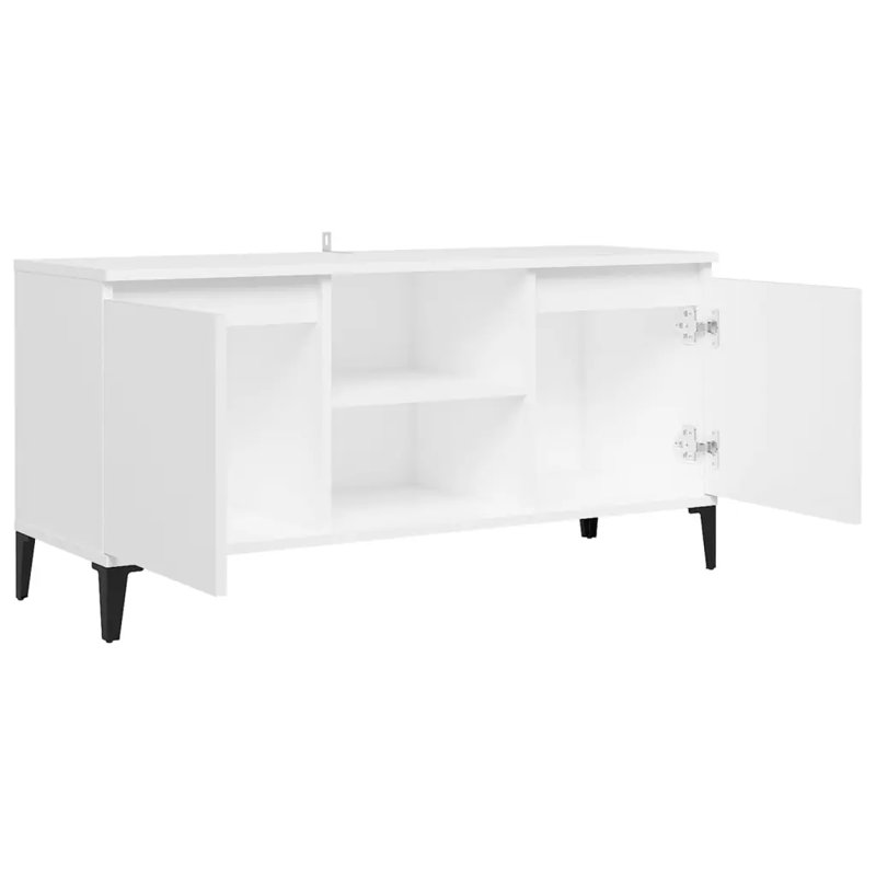Steyning Unfinished TV Stand with Fireplace Included, White