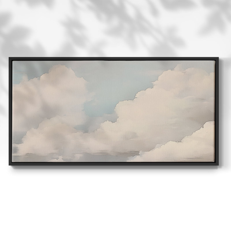Série paysage - CXCV III - Toile tendue avec châssis encadré - Prêt à être accroché, H 21 po x l 41 po, Noir
