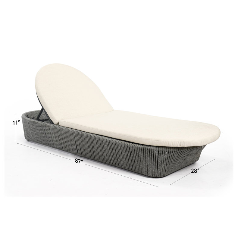 Boston Outdoor Chaise Lounge, Canvas Canvas Sunbrella® Canvas