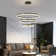 Modern LED Pendant Light, 3 Ring Dimmable LED Pendant Light With Remote Control, Round Recessed High Ceiling Light Fixture