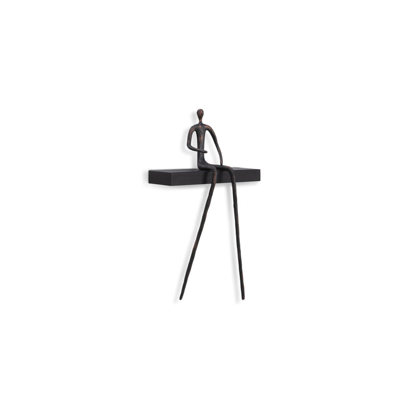 Moveable Man on Short Shelf Sitting Wall Décor