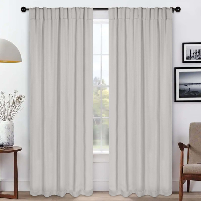 Rideaux obscurcissant et passe-tringle Levatt Classic, Chrome, L 42 po x L 84 po