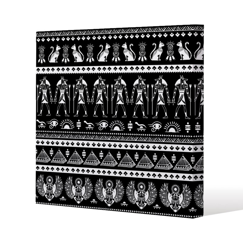 Heiroglyphs on Slim Style Canvas Print, 30 cm H x 30 cm W