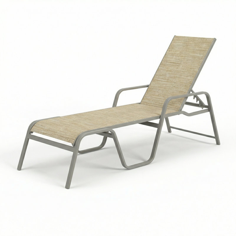  Siesta Chaise, Natural Sling/Matte Gray