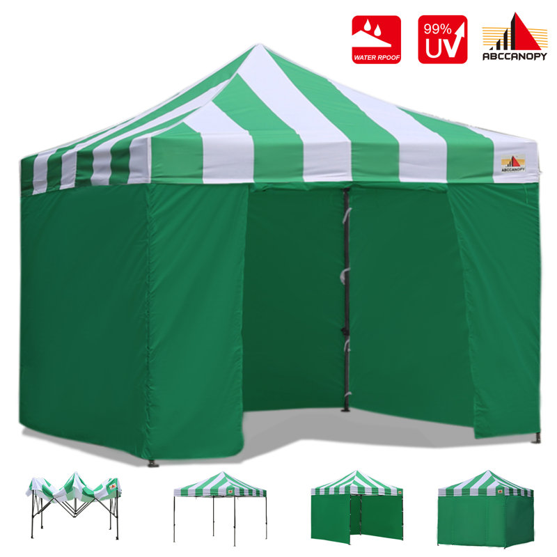 10 pi. L 10 pi. D Auvent escamotable en fer, Vert