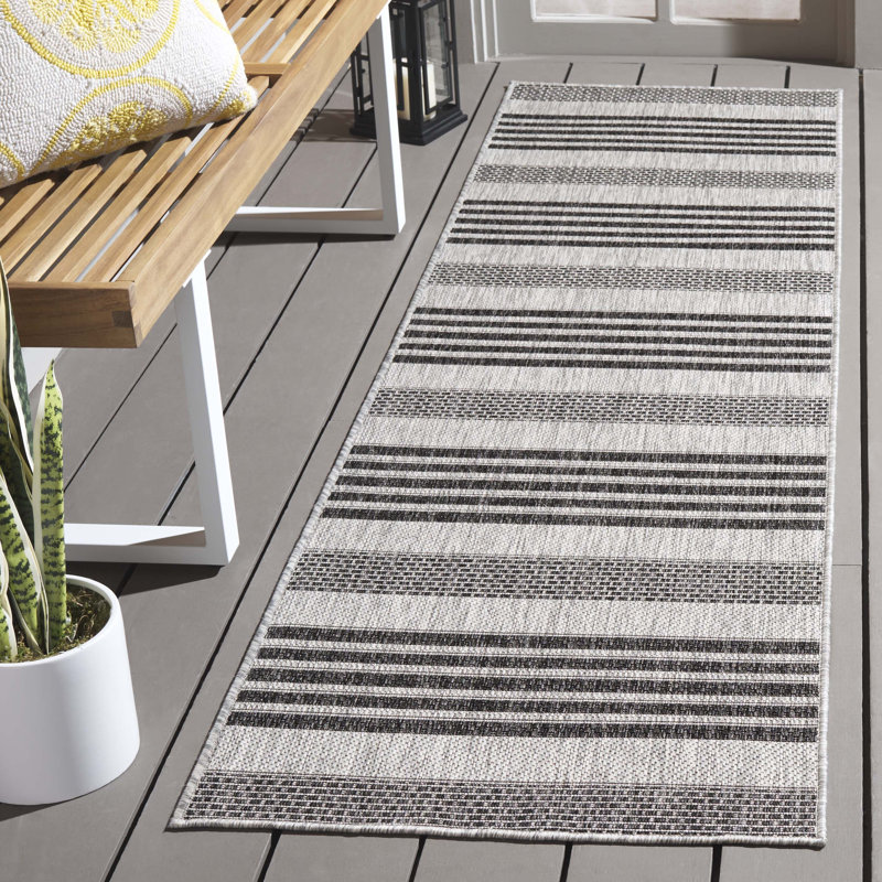 Gonsalve Performance Performance Striped Indoor/Outdoor Area Rug, Runner 2'2" x 8'