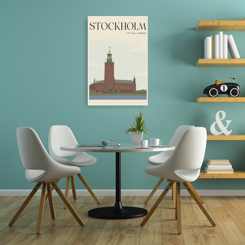 Stockholm City Hall Abstract Architecture City Wall Art Print 1 Piece Wrapped Canvas Wall Art, 91.44cm H x 60.96cm W
