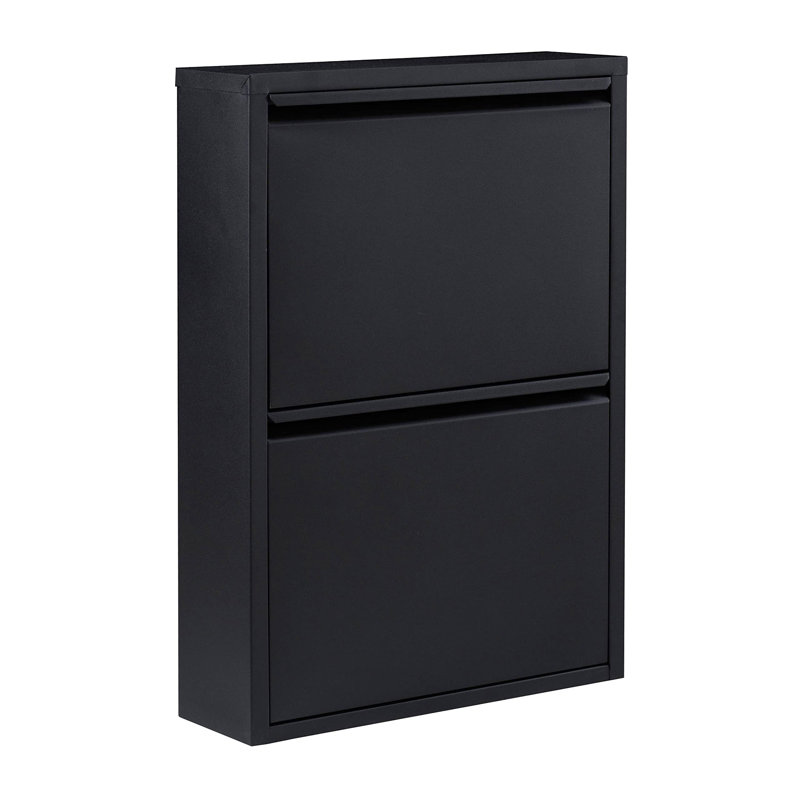 4 Pair Shoe Storage Cabinet, Black