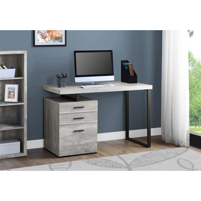 Bureau d'ordinateur contemporain réversible de 48 pouces avec rangement, idéal pour le bureau à domicile et les espaces de travail modernes